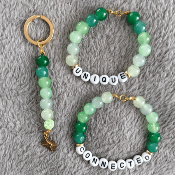 Bracelets and keychain set: Unique & Connected
